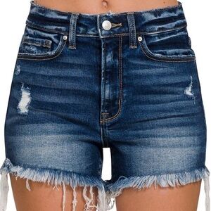 Zenana Frayed Denim Shorts